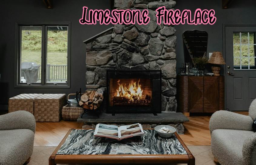 Limestone Fireplace